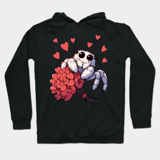 Cute valentine jumping spider Hoodie